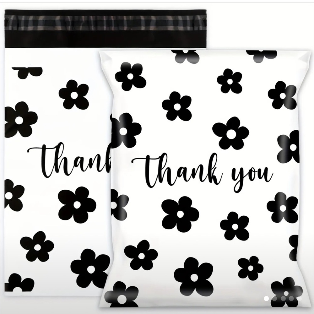 Floral Thank You Poly Mailers shipping enveloppes (pack of 7)